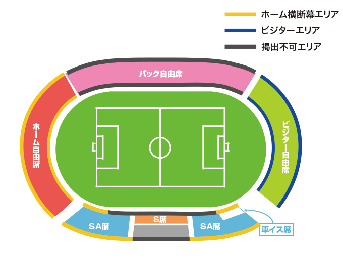 横断幕掲出可能エリアの図
